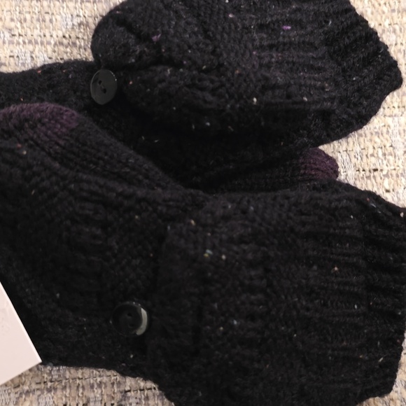 SONOMA WOMEN'S BLACK SPECKLED FLIP TOP WARM WINTER GLOVES ONE SIZE FITS MOST - Picture 10 of 10